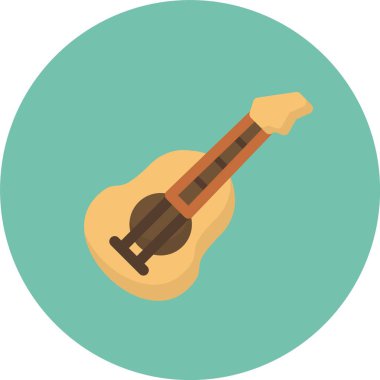 Gitar ikonu. Web için müzik vektörü sembolünün basit bir illüstrasyonu