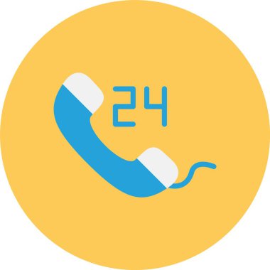 24 saat müşteri hizmetleri simgesi, düz biçim tasarımı