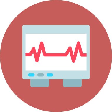 Elektrokardiyogram, Web Kullanımı için Basit Vektör İllüstrasyonu