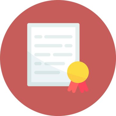 Diploma Düz Çember Vektör Simgesi Tasarımı