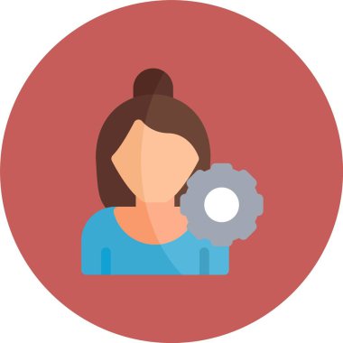 İş kadınının vektör çizimi, çalışanın simgesi