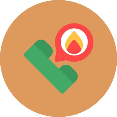 Düz Çember Vektör Simgesi Tasarımı 'nı Ateşle