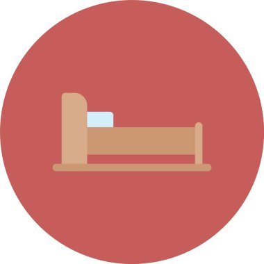 Otelde. Web simgesi vektör illüstrasyonu