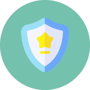 kalkan düz vektör simgesi