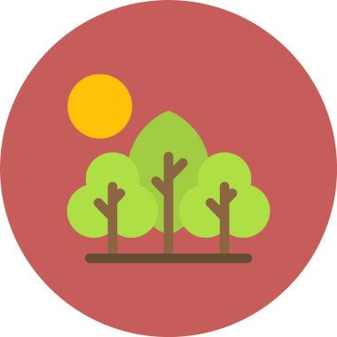 Orman ikonu vektör illüstrasyonu