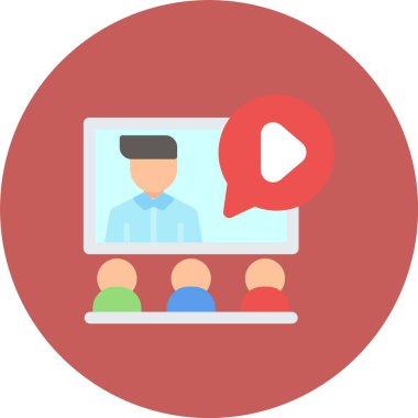 Video konferansı. Web simgesi basit illüstrasyon