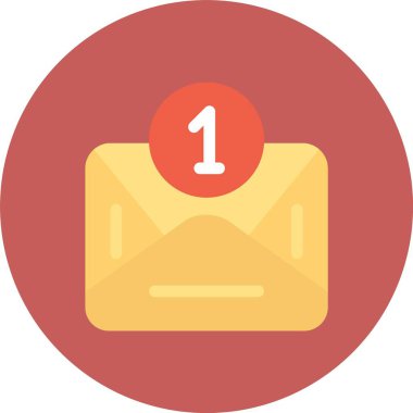 Zarf Düz Çember Vektör Simgesi Tasarımı