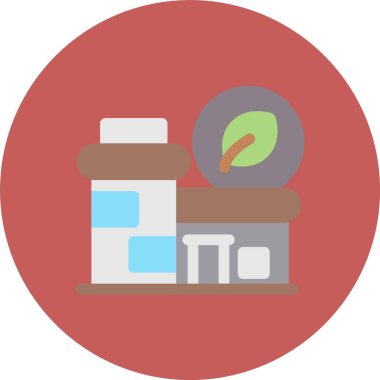 Eczane düz vektör simgesi