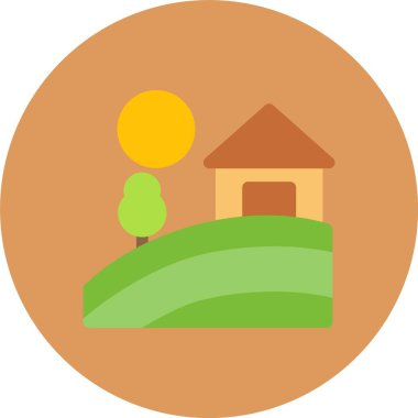 - Alanlar Peyzajı, Web Kullanımı için Basit Vektör İllüstrasyonu