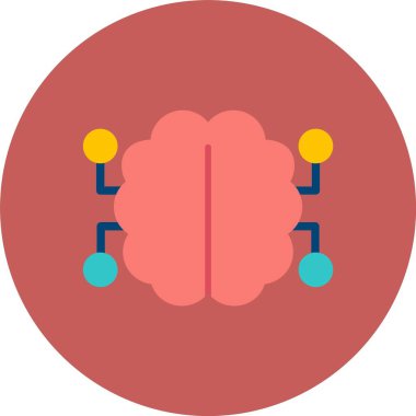 Beyin. Web simgesi basit illüstrasyon