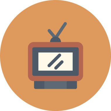 TV vektör dairesi düz simgesi