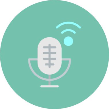 Mikrofon. Web simgesi basit illüstrasyon