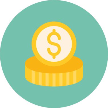 Para Düz Vektör Simgesi Tasarımı