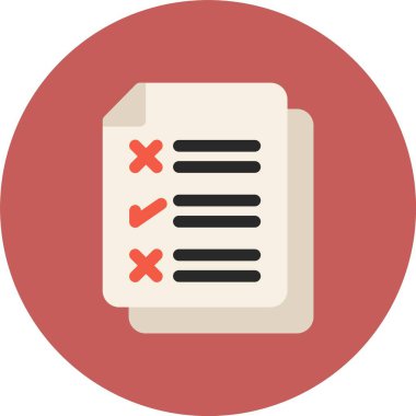 kontrol listesi düz simge vektör illüstrasyonu