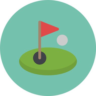 Golf ikonu. Golfün vektör illüstrasyonu