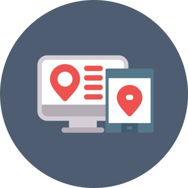 gps konum haritası pin simgesi düz biçimli