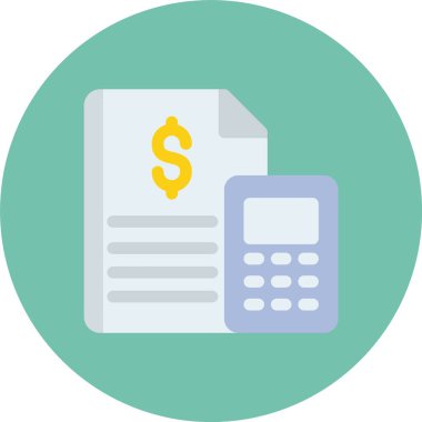 Hesap makineli fatura vektör simgesi