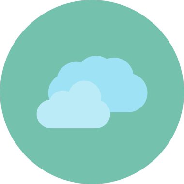 bulut düz simgesi, vektör, illüstrasyon