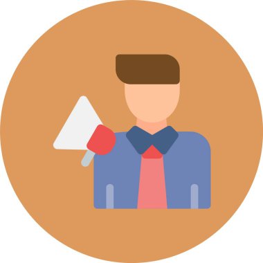 Bayrak ikonlu bir iş adamı. düz vektör tasarımı çizimi.