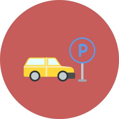 Araba park alanı düz vektör simgesi kolayca düzenleyebilir ya da değiştirebilir