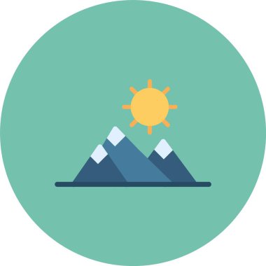 güzel dağlar vektör simgesi