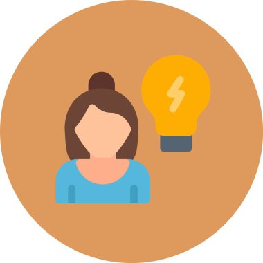 düz biçimli ampul yaratıcı fikir simgesi