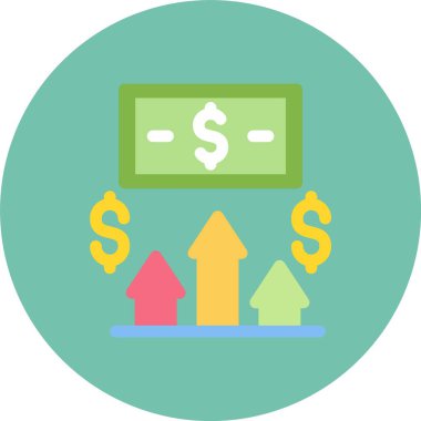 Dolar. Web simgesi vektör illüstrasyonu