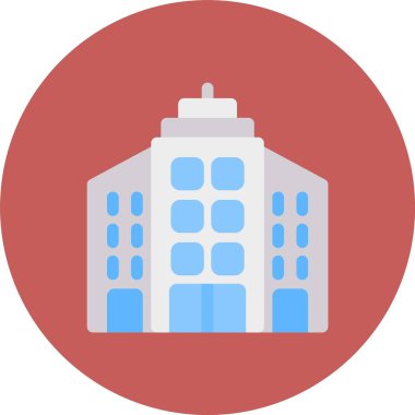 Şehir otelinin simgesini düz bir şekilde inşa etmek