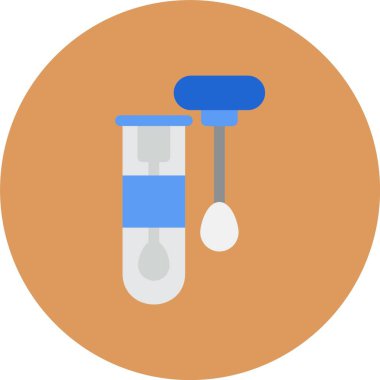 Test tübü simgesiyle laboratuvar tüpü, düz stil