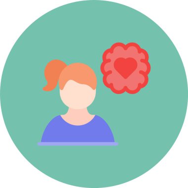 Çemberde kalbi olan çiçekli bir kadın