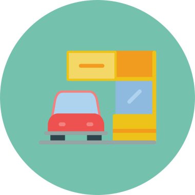 Kişisel ve ticari kullanım için araba vektör simgesi simgesi vektör çizimi..