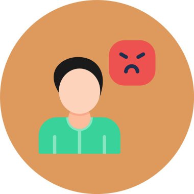 kızgın adam simgesi vektör çizimi tasarımı