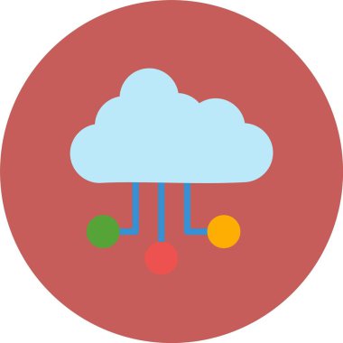 bulut vektörü düz daire simgesi