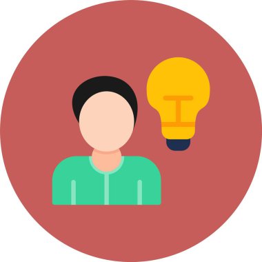 fikir düz vektör simgesi