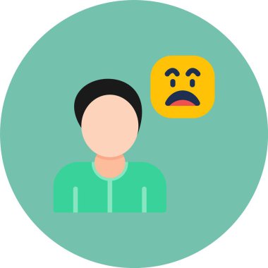 üzgün adam vektör düz simge tasarımı