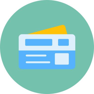 Kredi kartı düz simgesi, düz stil