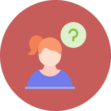 Kadın. Web simgesi basit illüstrasyon