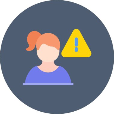 Alarm kadın simgesi düz stil