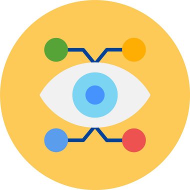 Göz Düz Çember Vektör Simgesi Tasarımı