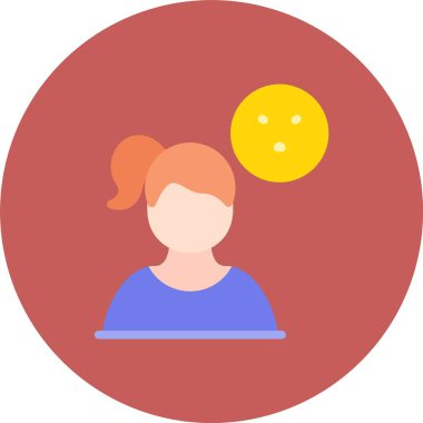 Kadın. Web simgesi basit illüstrasyon