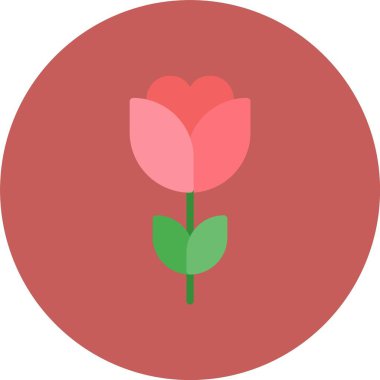 Gül. Web simgesi basit illüstrasyon