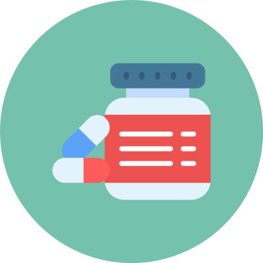 İlaç. Web simgesi basit illüstrasyon