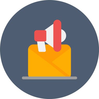 e-posta vektör dairesi düz simgesi