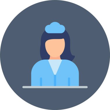 Avatar kadın ikonu. Web için kadın vektör simgelerinin basit illüstrasyonu