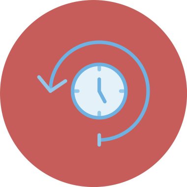 Saat Düz Çember Vektör Simgesi Tasarımı