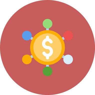 Dolar düz vektör simgesi