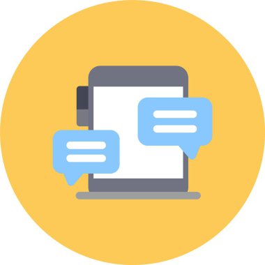 Mobil sohbet düz vektör simgesi