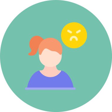 emoji ifadesi olan üzgün bir kadın..