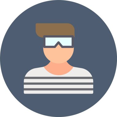 Güneş gözlüğü simgesi olan bir adamın vektör çizimi