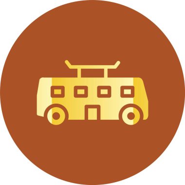 Bir tren simgesinin vektör illüstrasyonu